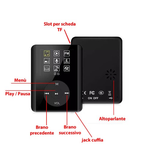 Lettore player mp4 mp3 - mp4, 8gb